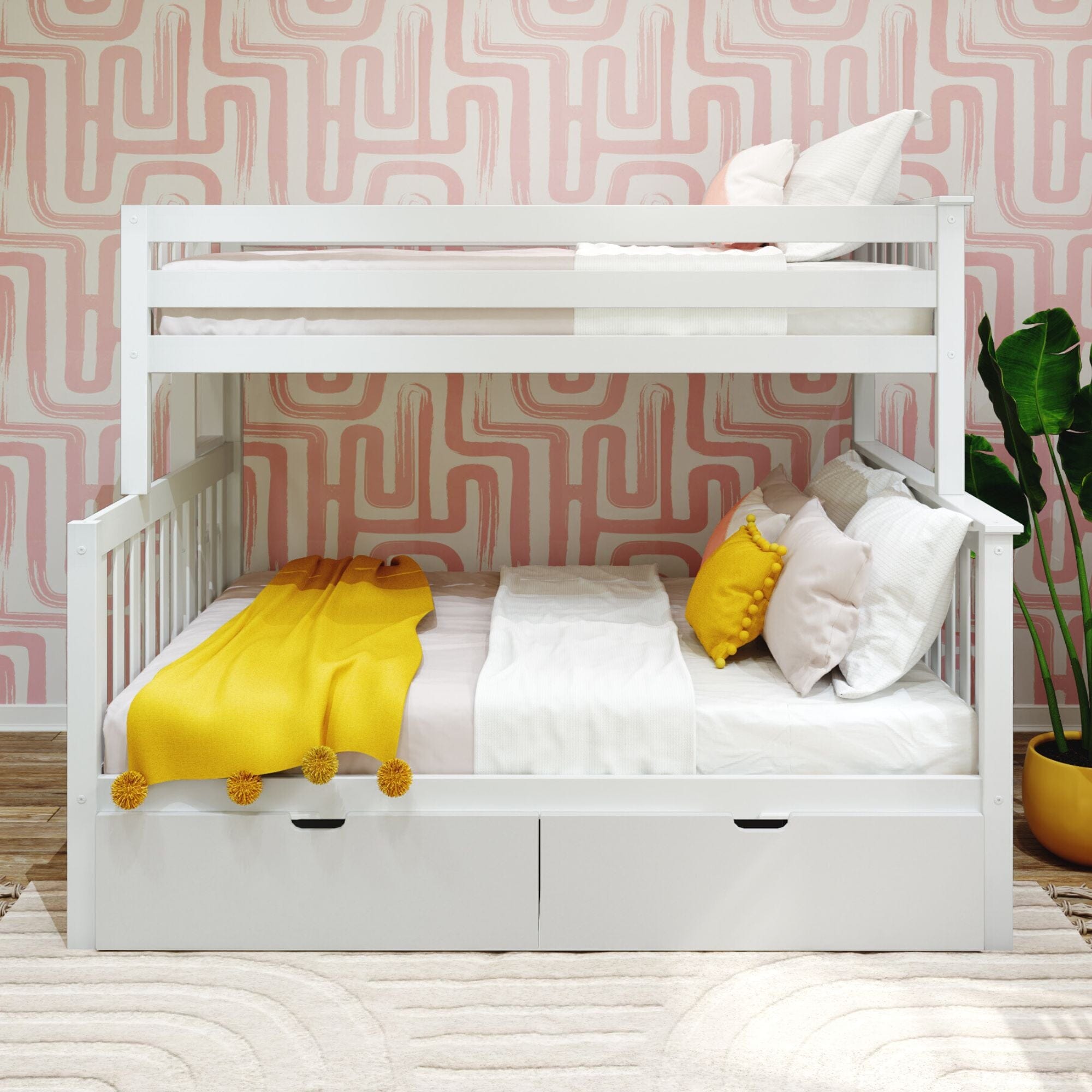 🎄Store Closing Sale💖Twin over Full Bunk Bed with Ladder on End and Storage Drawers