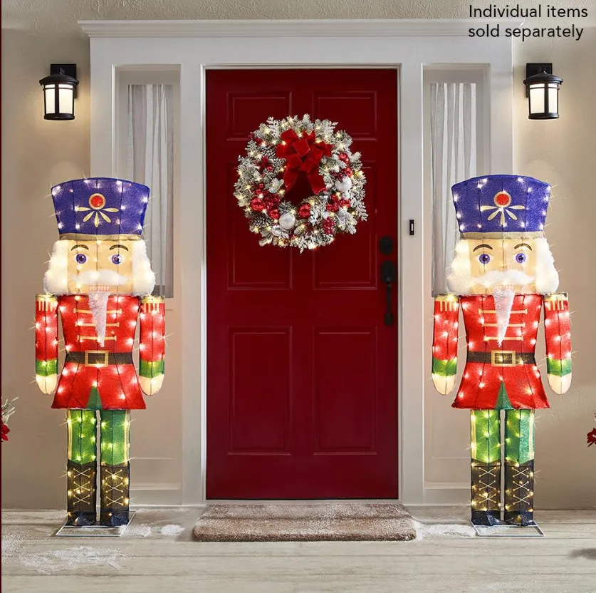 ⏰Christmas Clearance Sale⏰The Outdoor 5' Twinkling Nutcracker - Solar energy storage function